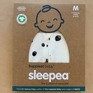 NIB Happiest Baby Sleepea Swaddle Size M: 2-4 months in ivory planets pattern